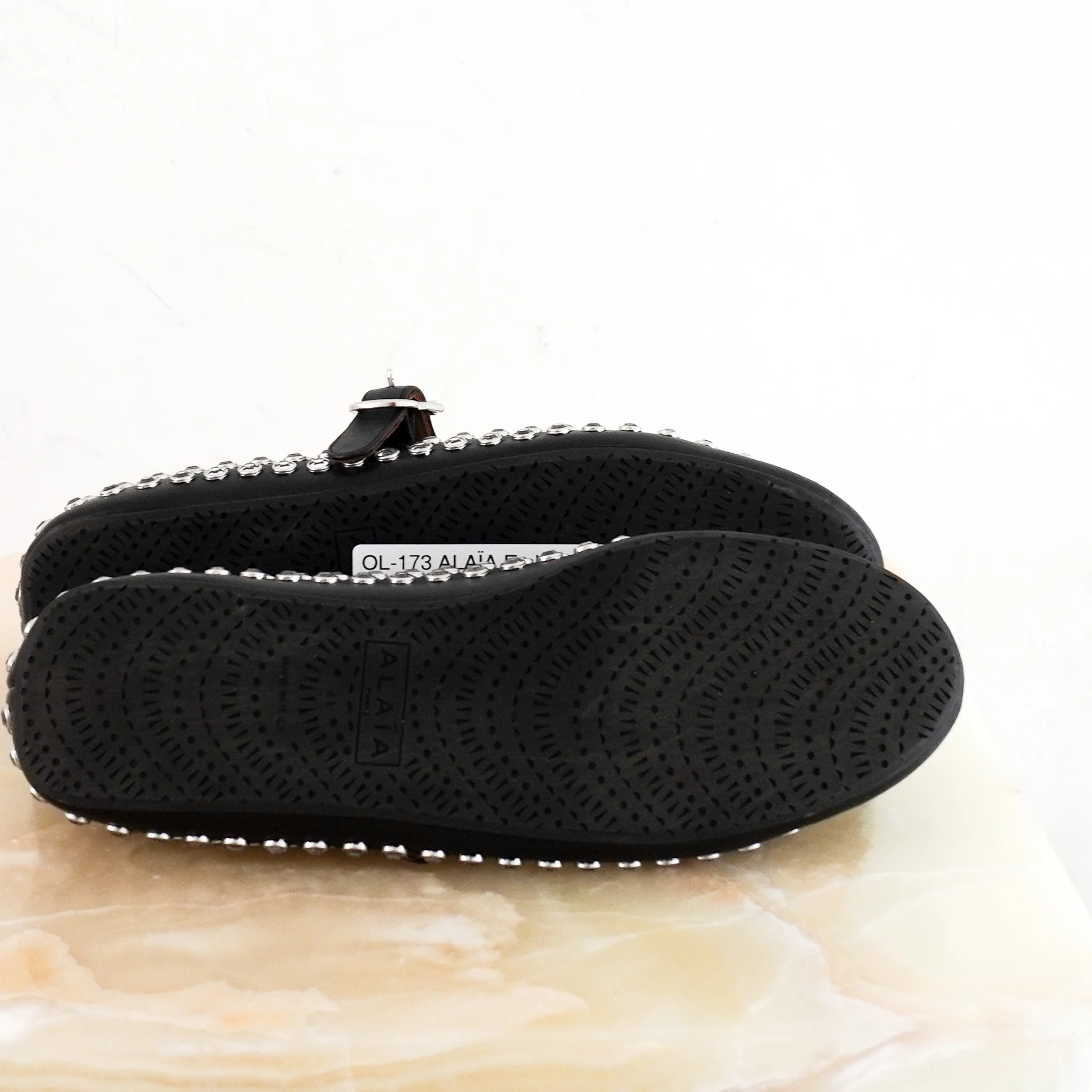 CURRENT SEASON ALAIA Strass Ballet Flats in Black RRP £950 | Authentic Preloved - Image 4