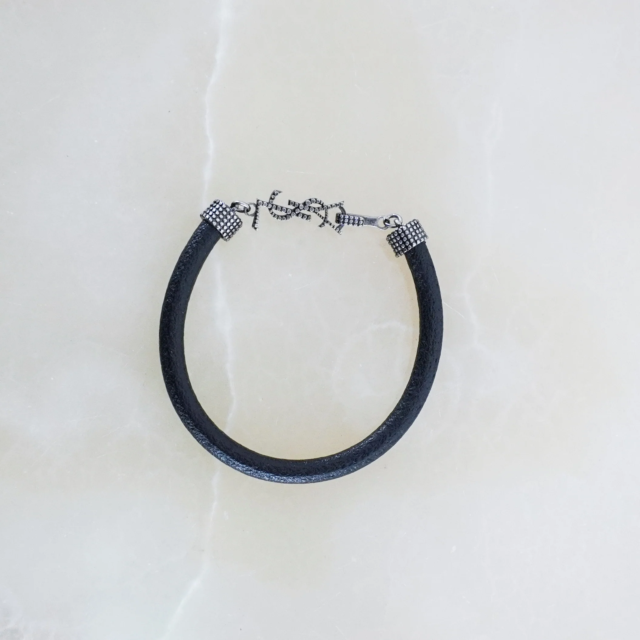 Saint Laurent Black Leather Opyum Bracelet RRP £245 | Authentic Preloved FINAL SALE - Image 3
